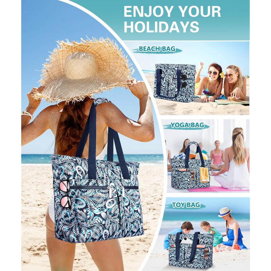 Only-bags.store Grosse Strandtasche mit Reißverschluss  