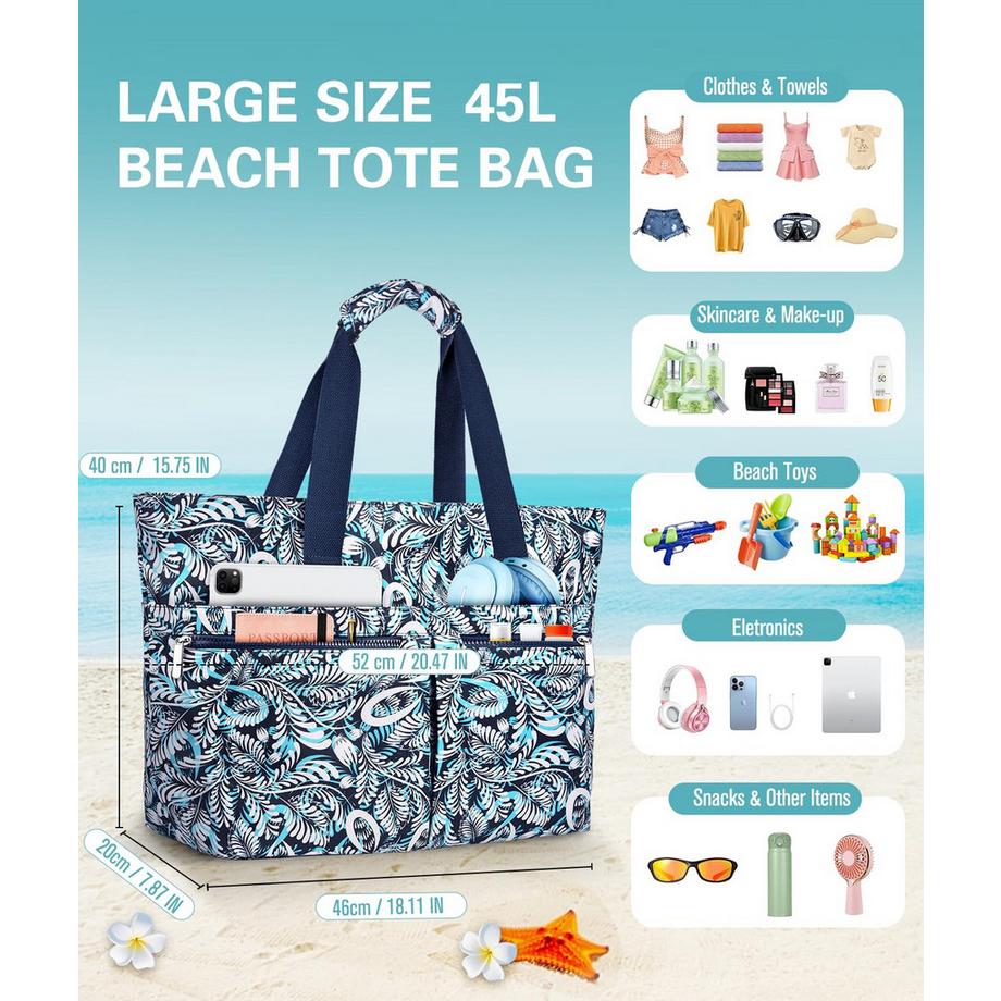 Only-bags.store Grosse Strandtasche mit Reißverschluss  