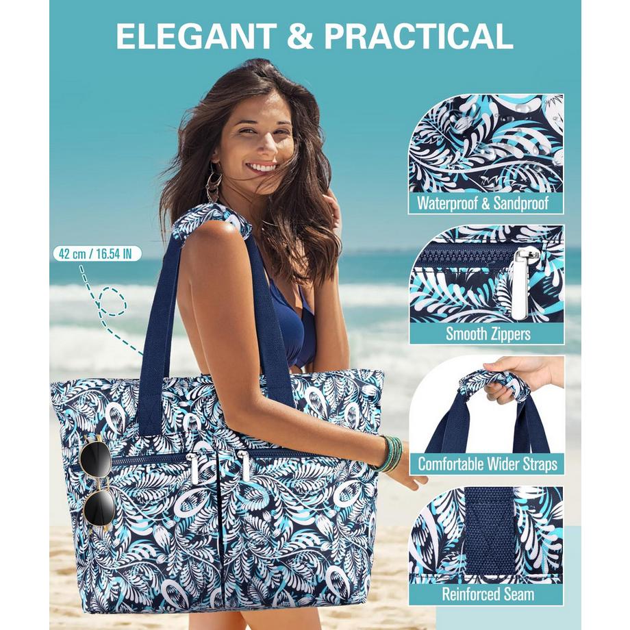 Only-bags.store Grosse Strandtasche mit Reißverschluss  