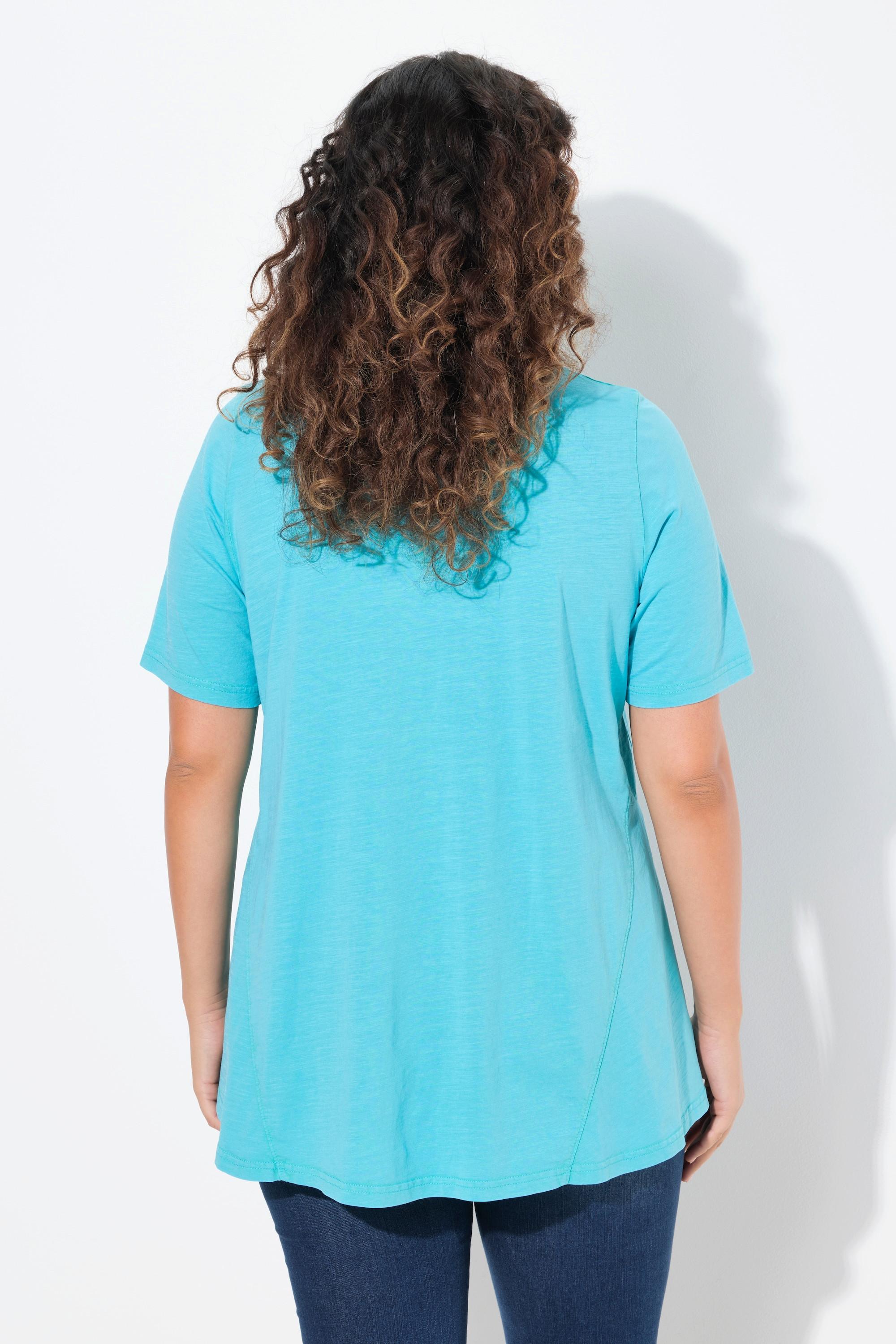 Ulla Popken T-shirt A-line Scollo a V Mezze Maniche  