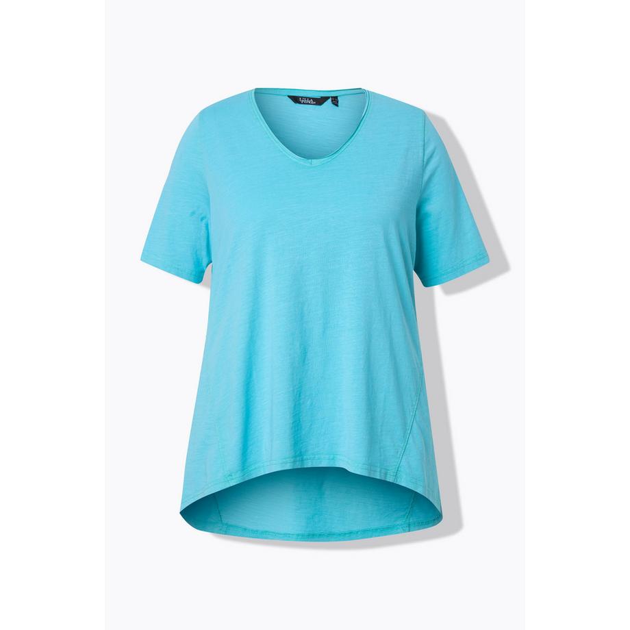 Ulla Popken T-shirt A-ligne Col V Manches Courtes  