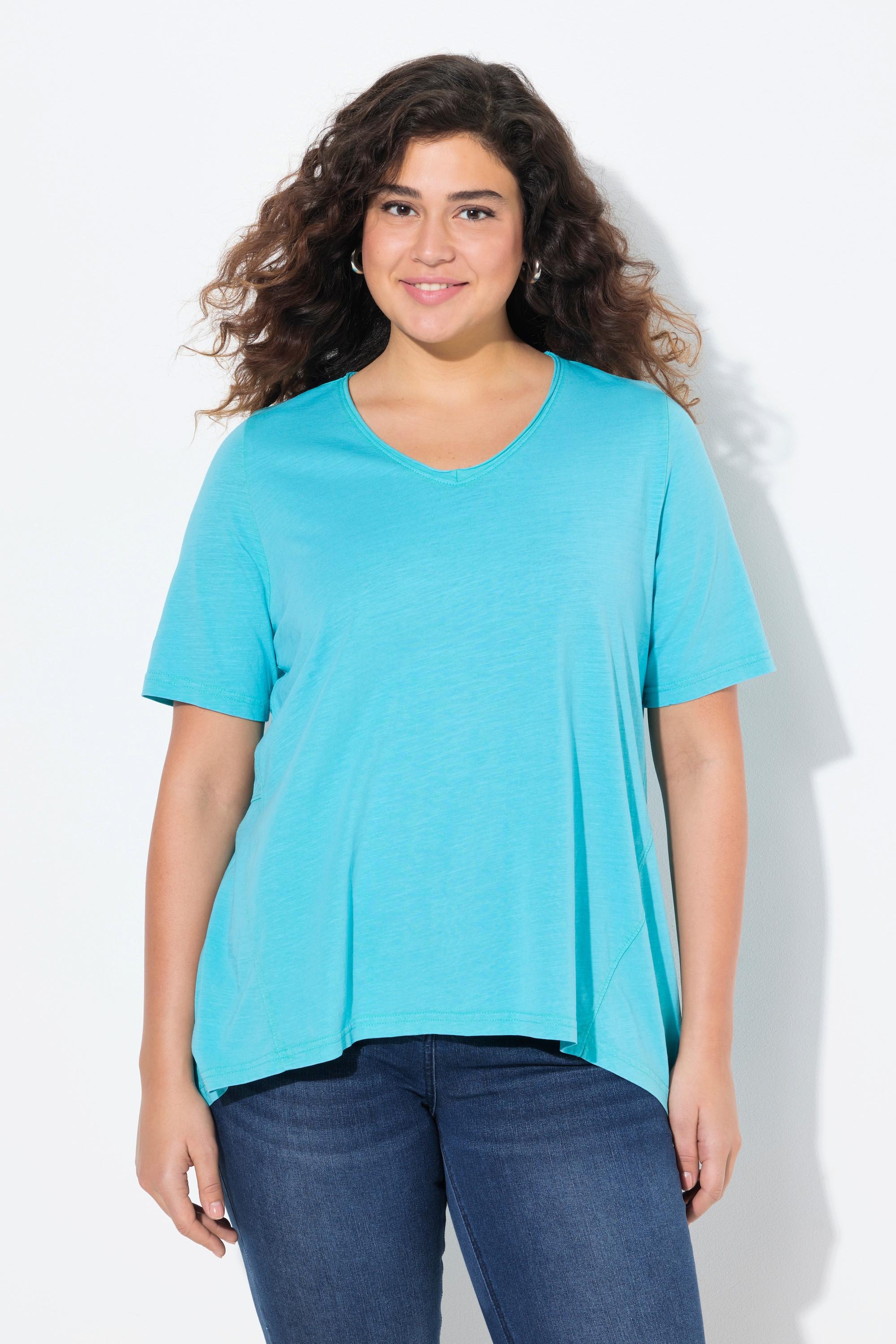 Ulla Popken T-shirt A-line Scollo a V Mezze Maniche  