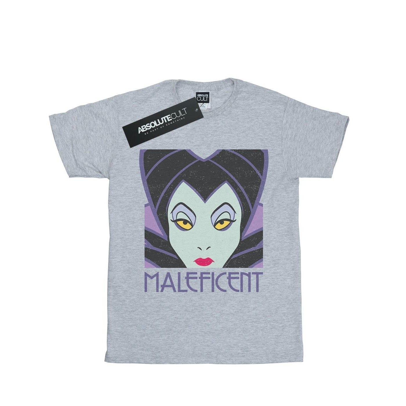 Image of Maleficent Cropped Head Tshirt Unisex Grau 140/146