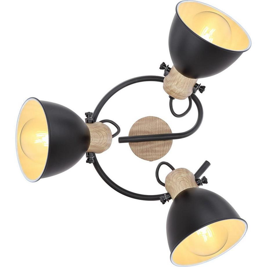 mutoni Faretto Wiho metallo nero 3xE27  