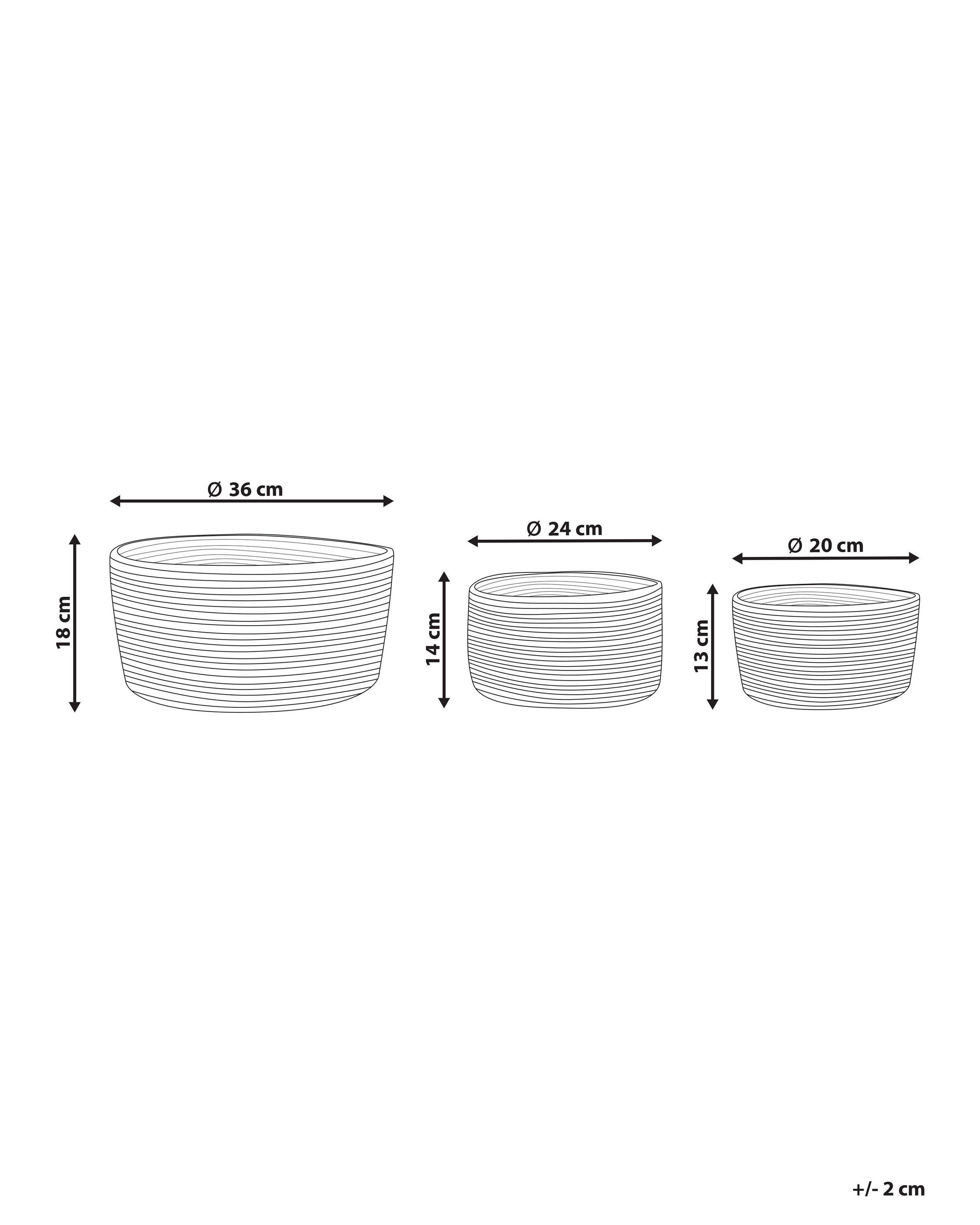 Beliani Lot de 3 paniers en Jute Boho TAJORI  