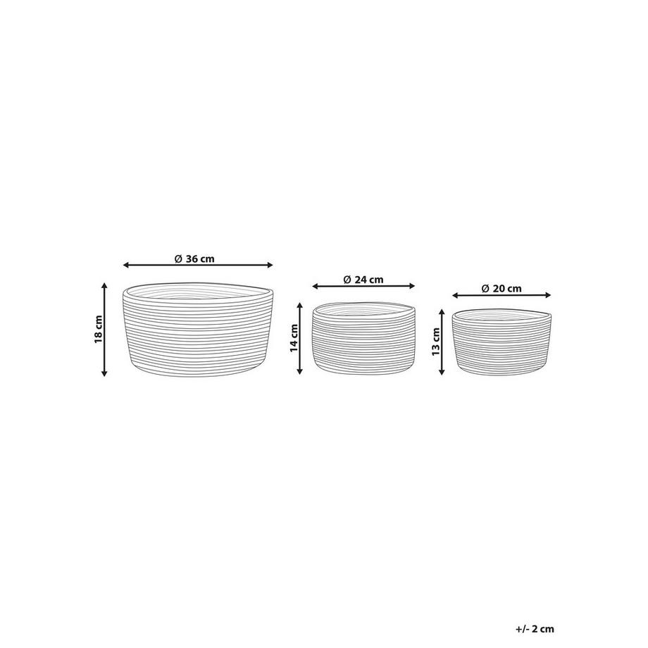 Beliani Lot de 3 paniers en Jute Boho TAJORI  