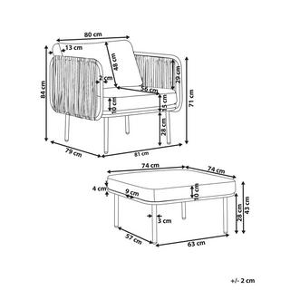 Beliani Stuhl mit Fusshocker aus Aluminium Modern SENISE  