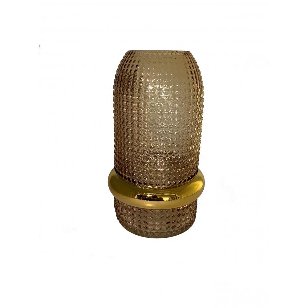 Image of Amberverzierte vase mit goldrand 15x25cm Amberverzierte vase mit goldrand 15x25cm