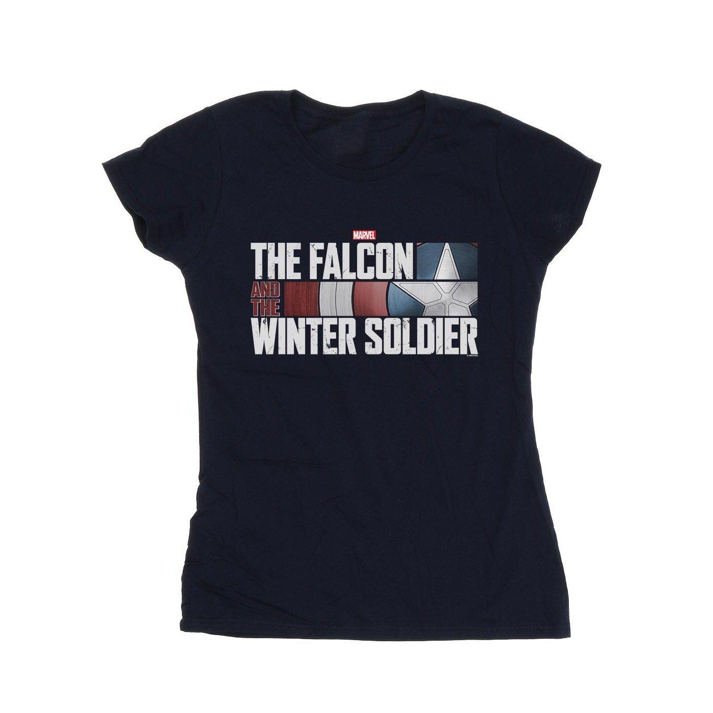 Image of The Falcon And The Winter Soldier Logo Tshirt Damen Marine S