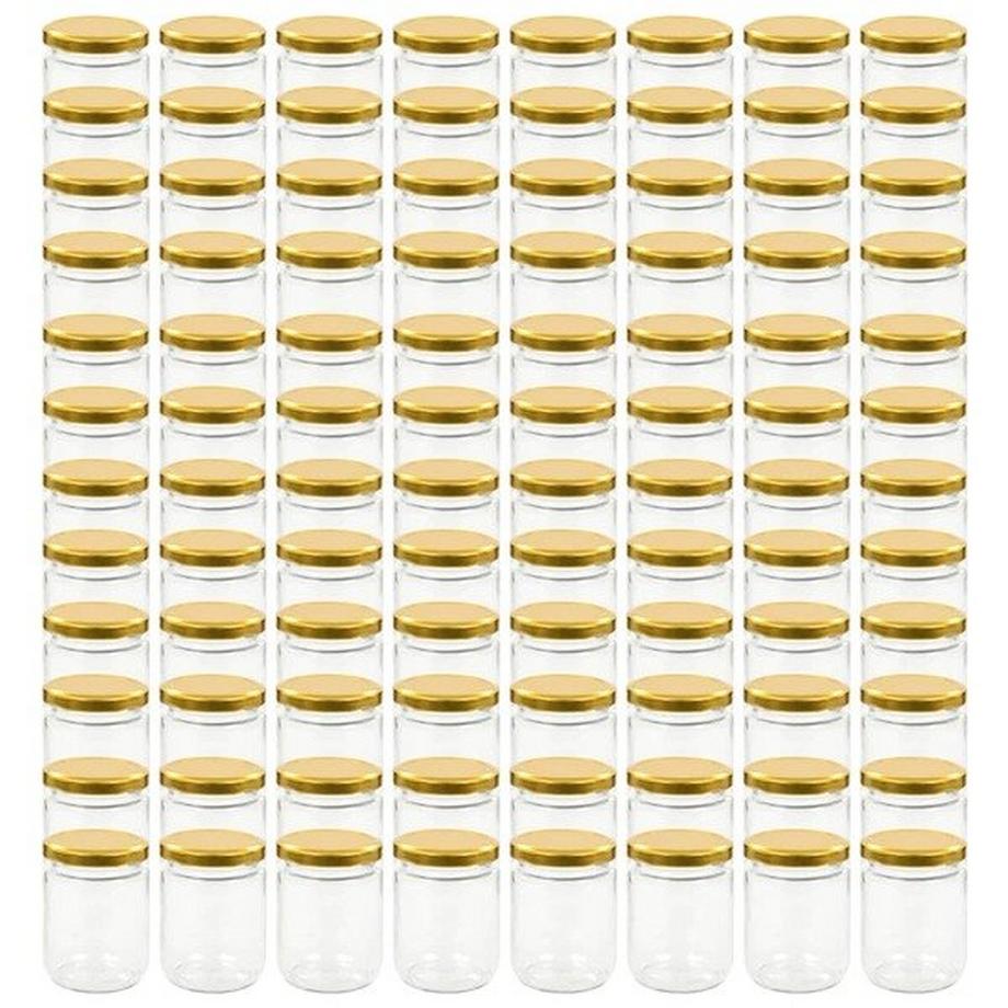Pots à confiture couvercles 96 pcs verre verre