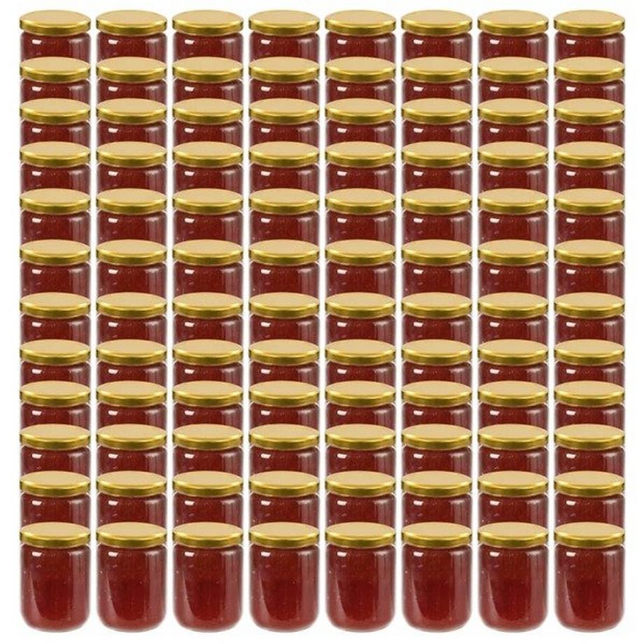VidaXL Pots à confiture couvercles 96 pcs verre verre  
