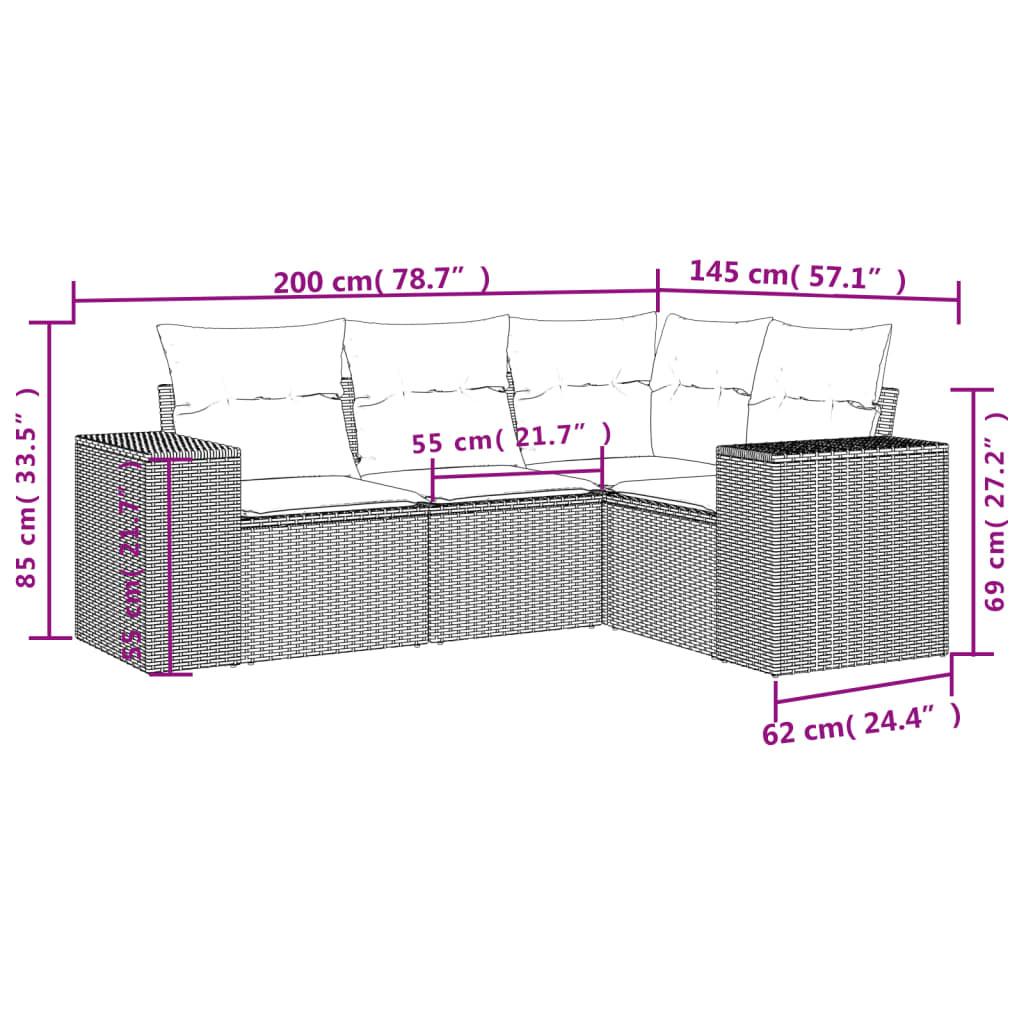 VidaXL set divano da giardino Polirattan  