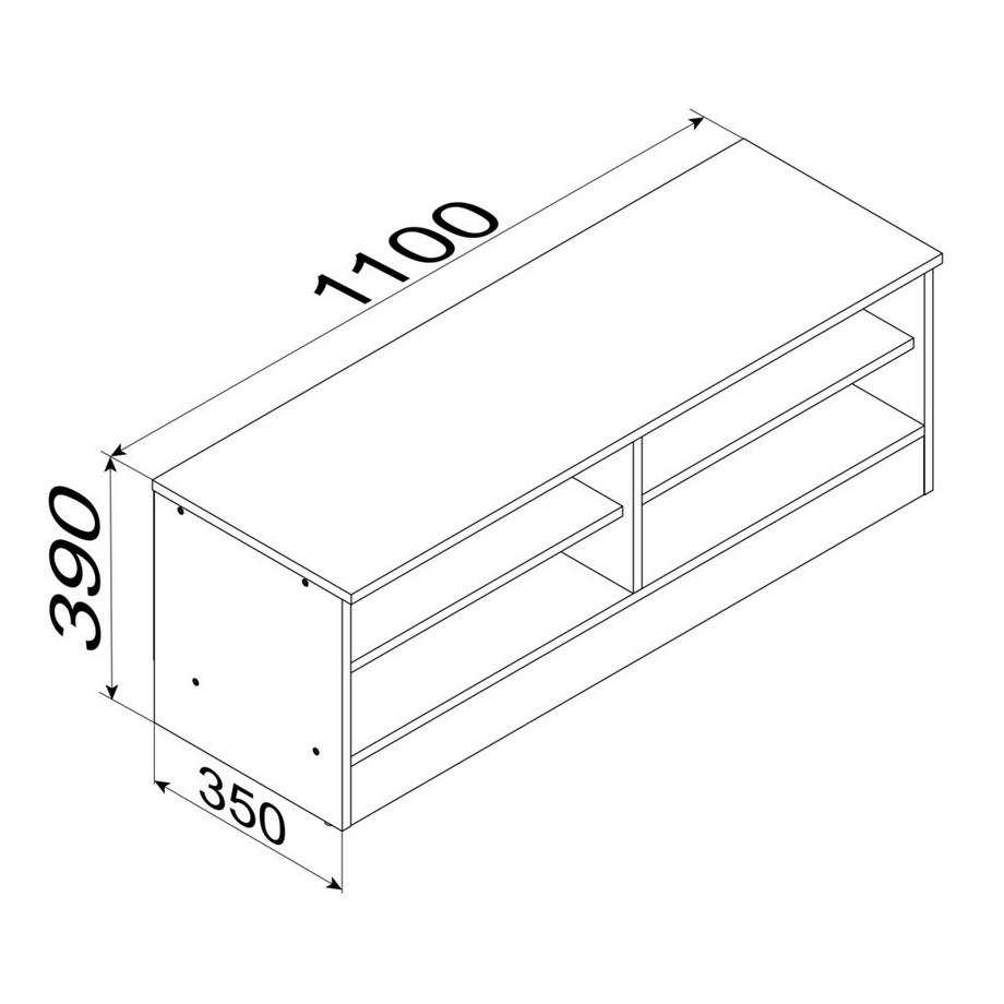 VCM TV Möbel | Lowboard | Fernsehregal mit ausreichend Stauraum | Maße H. 39 x B. 110 x T. 35 cm | Fernseh Möbel - Balia  