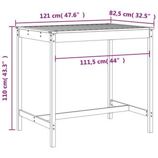 VidaXL Ensemble de bar de jardin bois de pin  