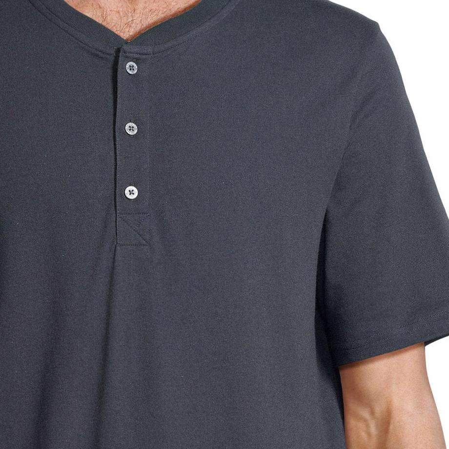 Schiesser Night & Home Pyjama Court Henley Manches Courtes  