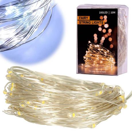 Pricenet LED Deko-Drahtlichter 10m 100LED kaltweiß  