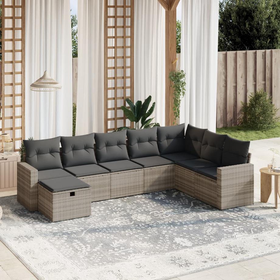 VidaXL set divano da giardino Polirattan  