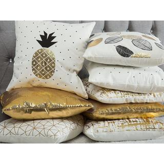 Beliani Lot de 2 coussins en Polyester Glamour ASTER  