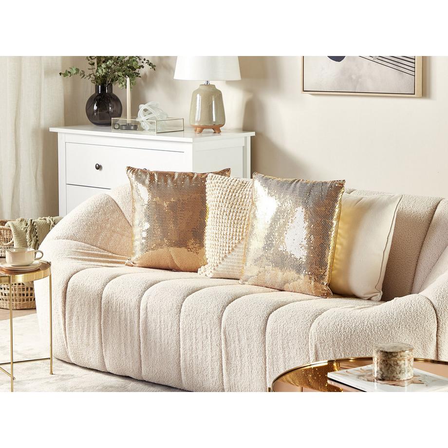 Beliani Dekokissen 2er Set aus Polyester Glamourös ASTER  