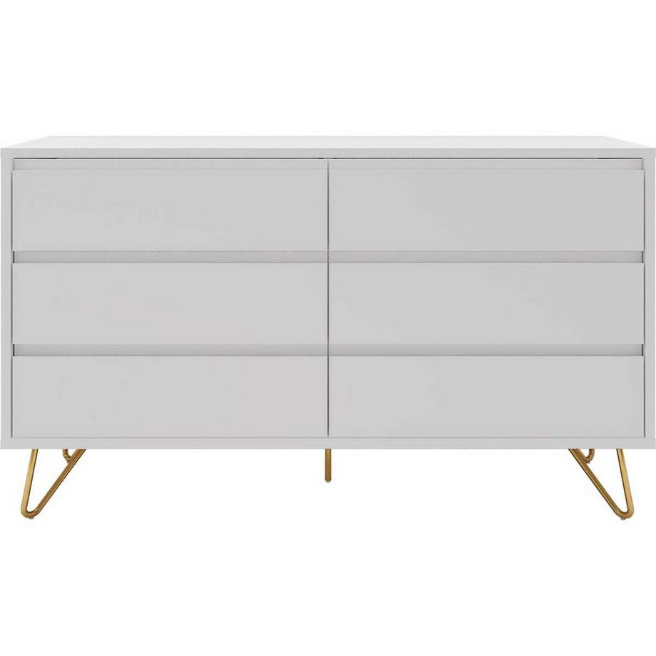 mutoni Kommode Breit 6 Schubladen weiss  