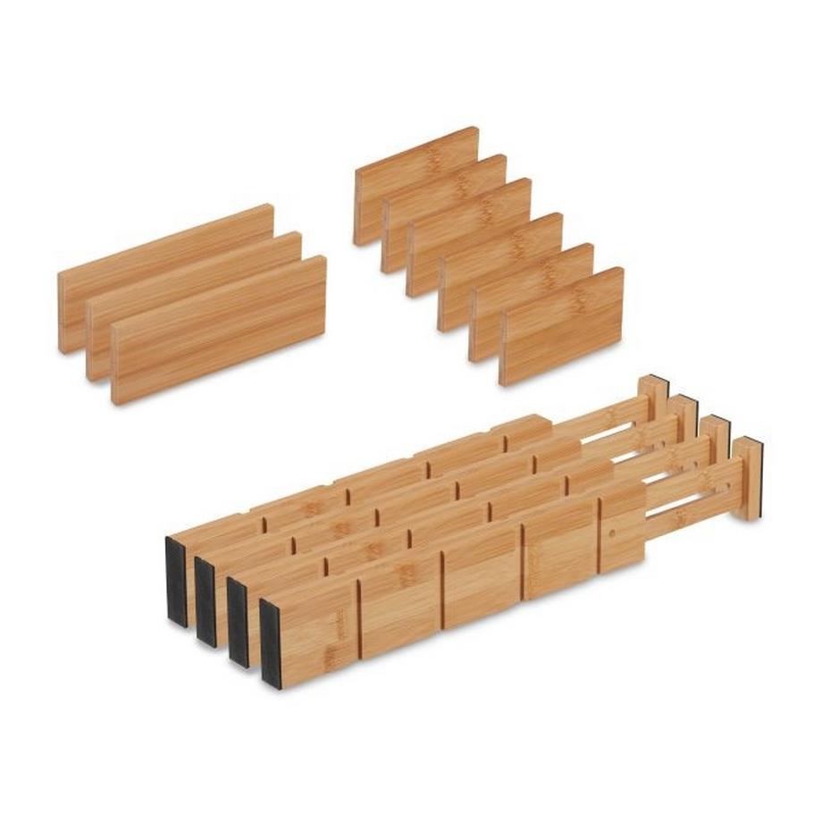 ensemble de séparateurs de tiroirs en bambou en 13 parties