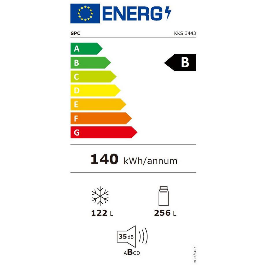 SPC Kühl- Gefrierkombi 378 Liter KKS3443 INOX  