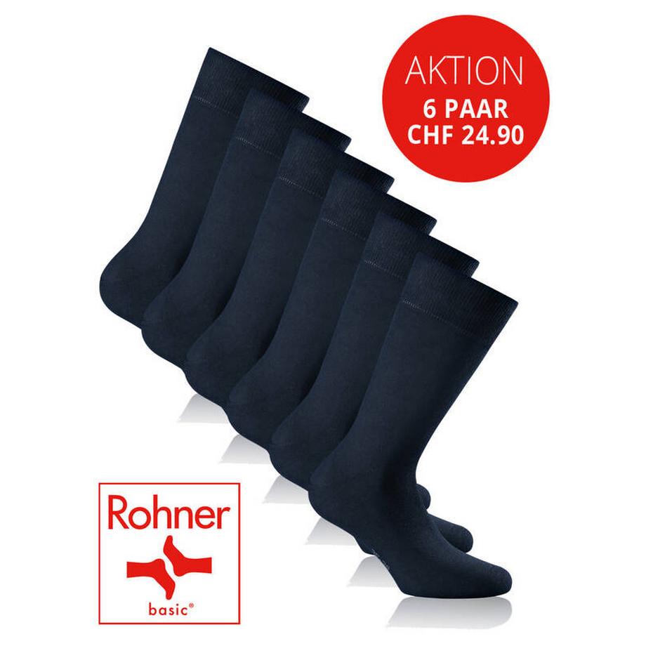 Rohner Basic Casual Marine Chaussettes Lot de 6  