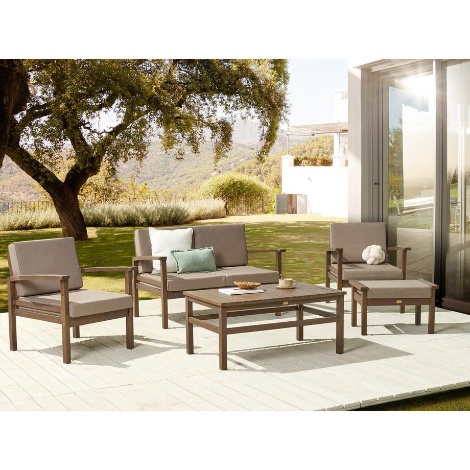 Beliani Ensemble de salon avec table en Acacia Rustique MANILA  