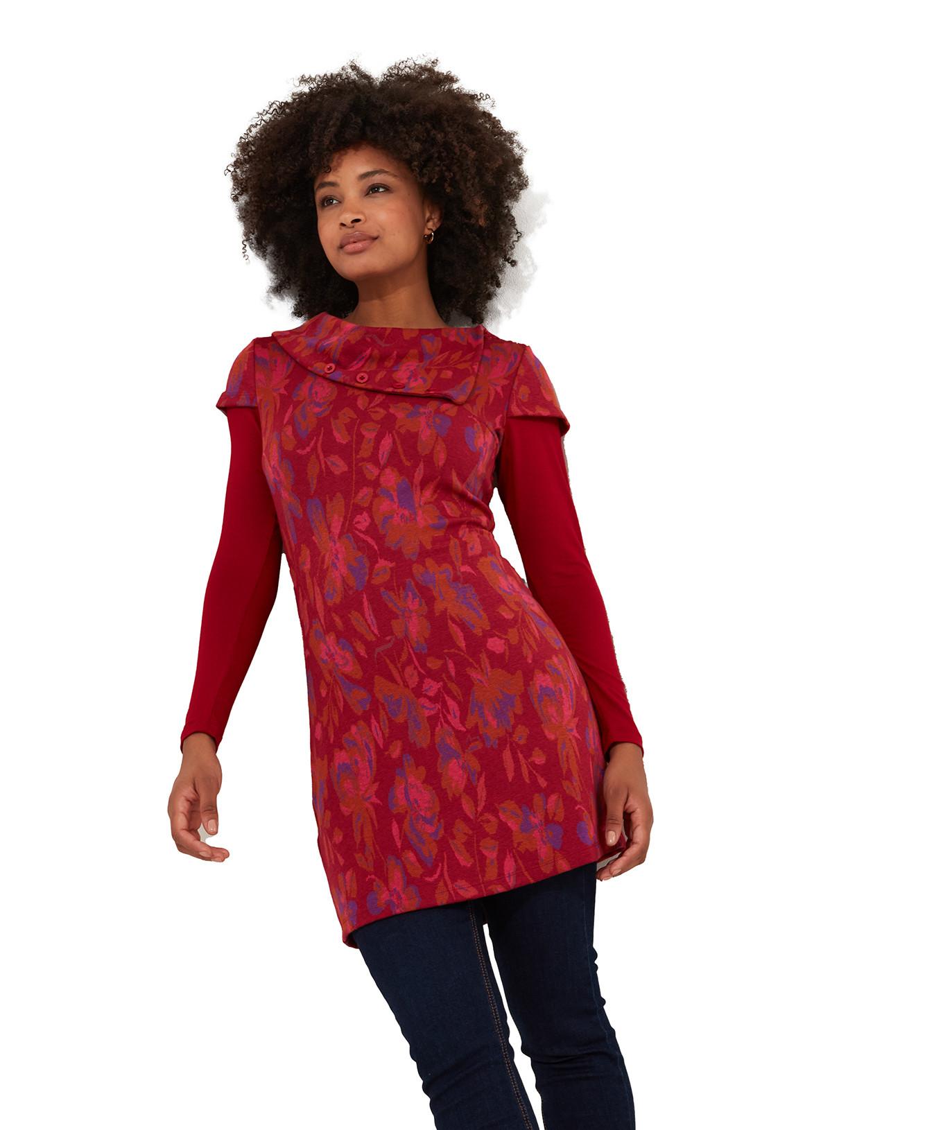 Joe Browns  Mehrlagige Tunika mit Blumenjacquard und Kragen 