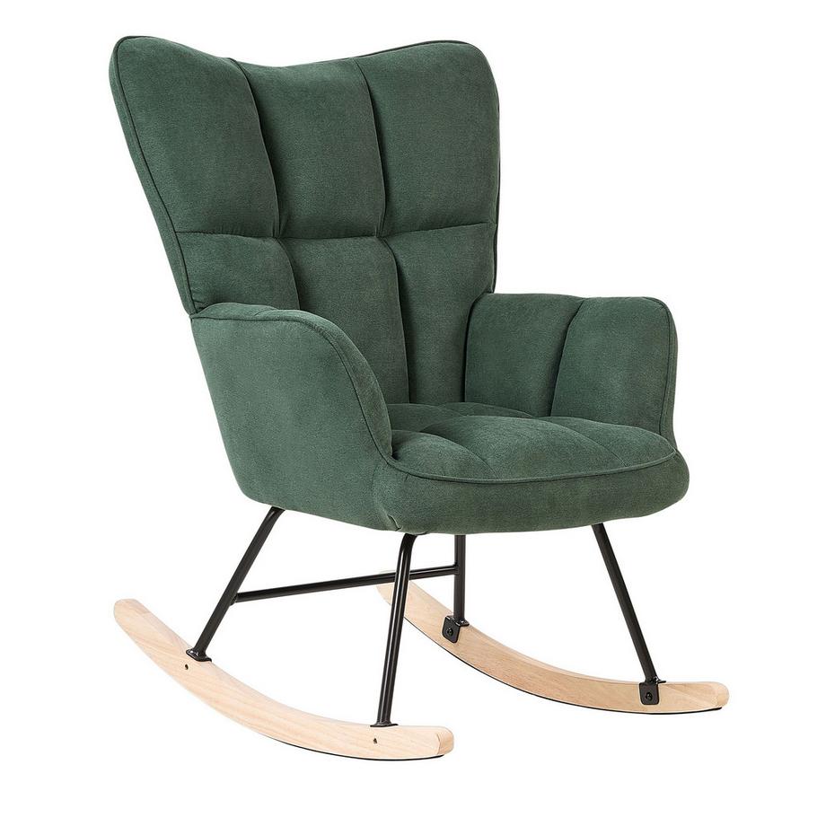 Beliani Fauteuil à bascule en Tissu Moderne OULU  