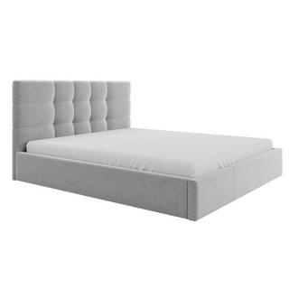 PASCAL MORABITO Letto con Contenitore + Materasso 140 x 190 cm in Tessuto Grigio - ELIAVA  