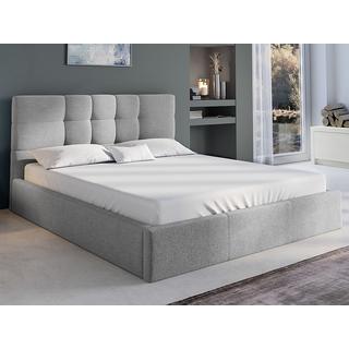 PASCAL MORABITO Letto con Contenitore + Materasso 140 x 190 cm in Tessuto Grigio - ELIAVA  