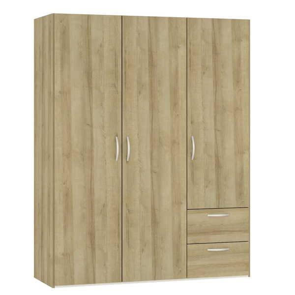 Image of Drehtürenschrank Eichendekor mit Schubladen 152.2 x 195 Drehtürenschrank Eichendekor mit Schubladen 152.2 x 195