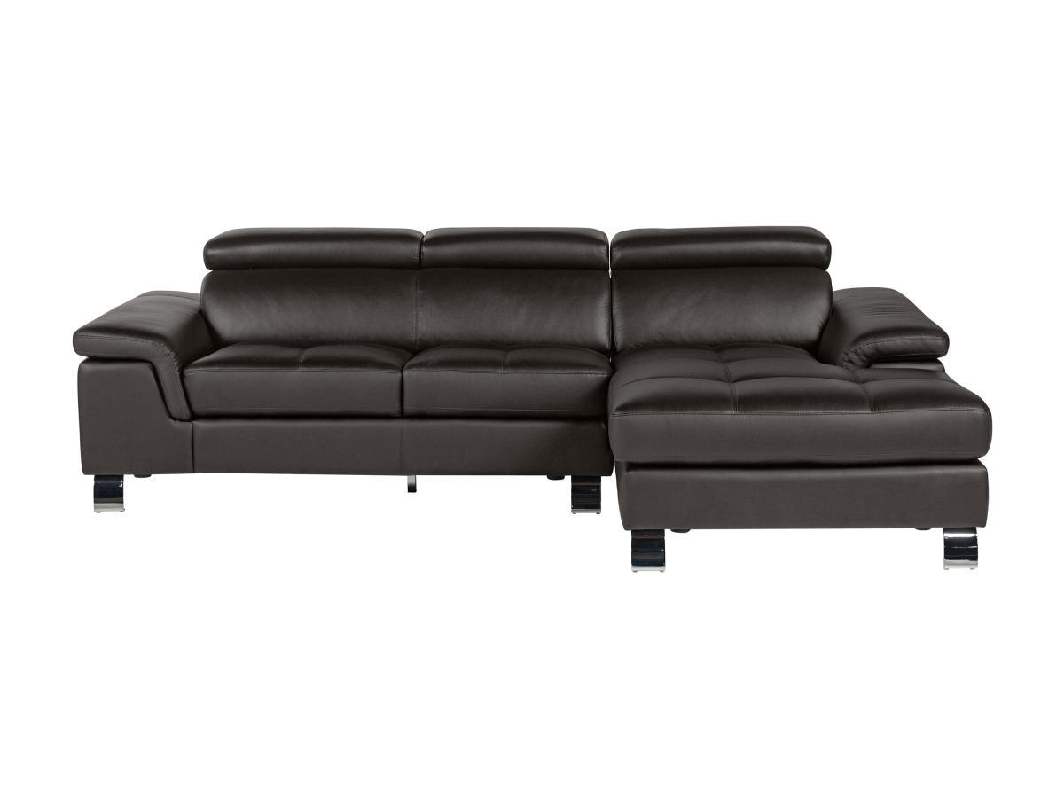 Vente-unique Ecksofa Leder Ecke Rechts MISHIMA  