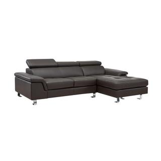 Vente-unique Ecksofa Leder Ecke Rechts MISHIMA  