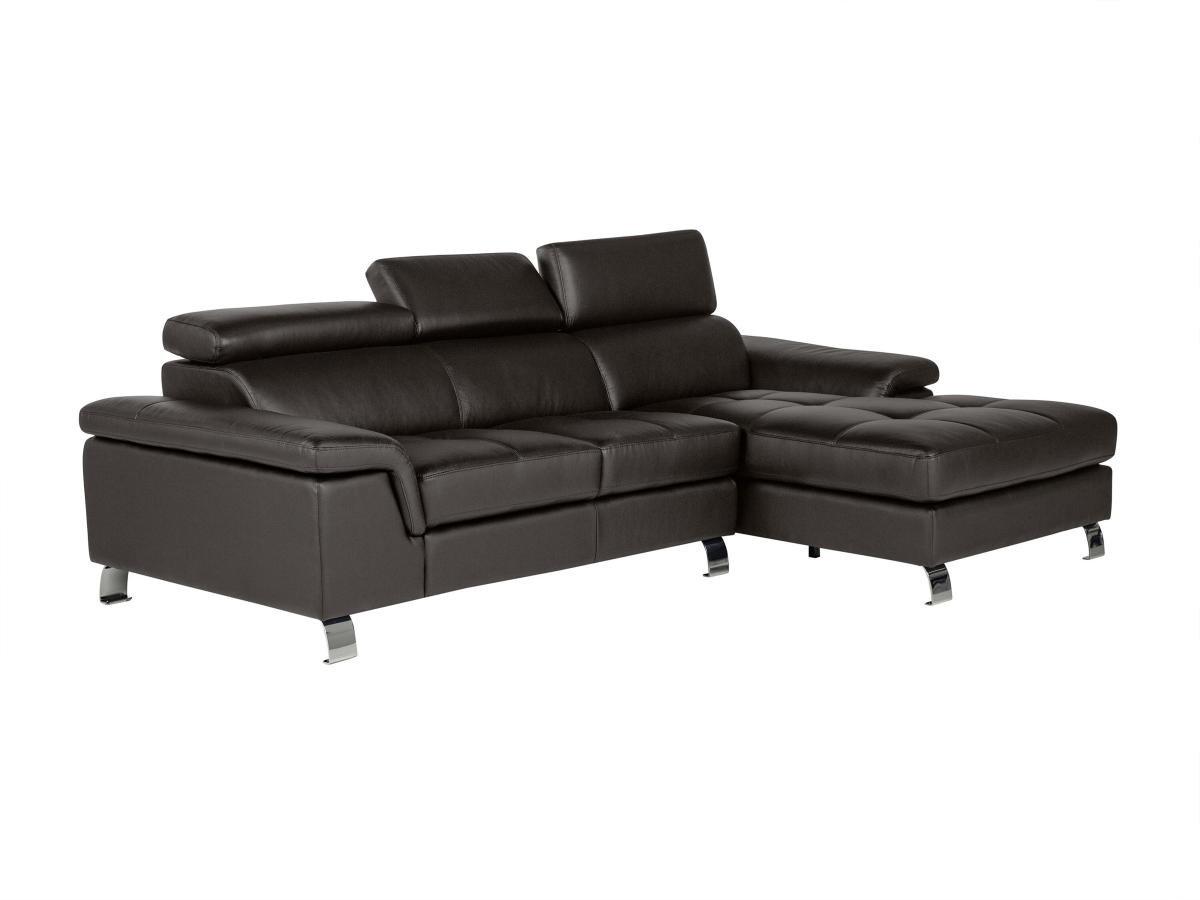 Vente-unique Ecksofa Leder Ecke Rechts MISHIMA  