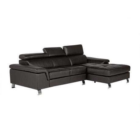 Vente-unique Ecksofa Leder Ecke Rechts MISHIMA  