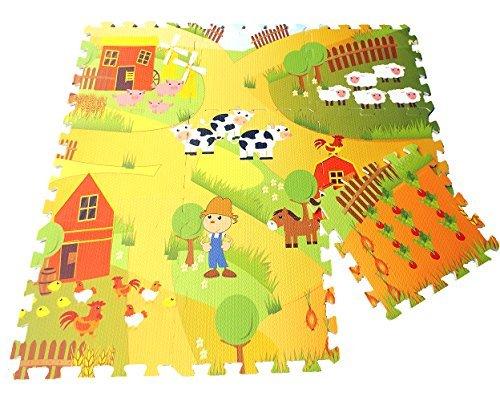 Activity-board  Premium Bauernhof-Puzzlematte, 9-teilige Schaumstoffmatte 