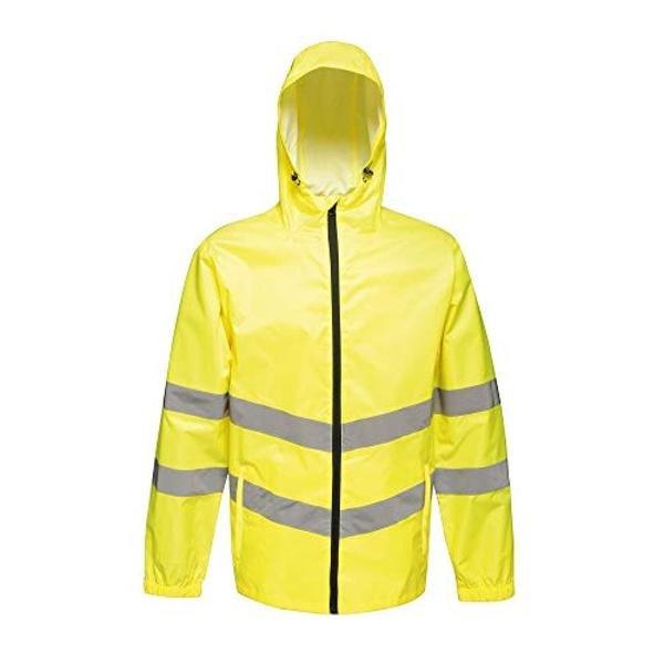 Image of Hi Vis Pro Packaway Arbeitsjacke, Mit Reflektierenden Details Unisex Gelb S