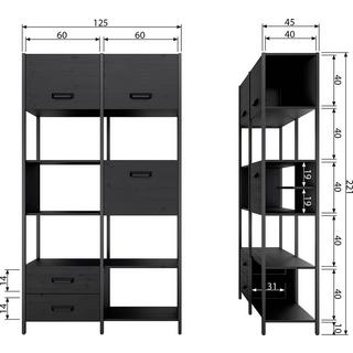 mutoni Schrank Legacy Holz Metall Schwarz  