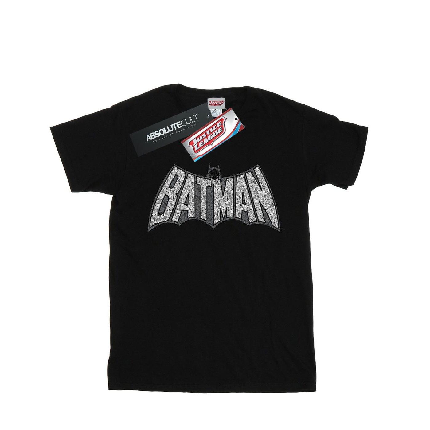 Image of Batman Retro Crackle Logo Tshirt Mädchen Schwarz 140/146