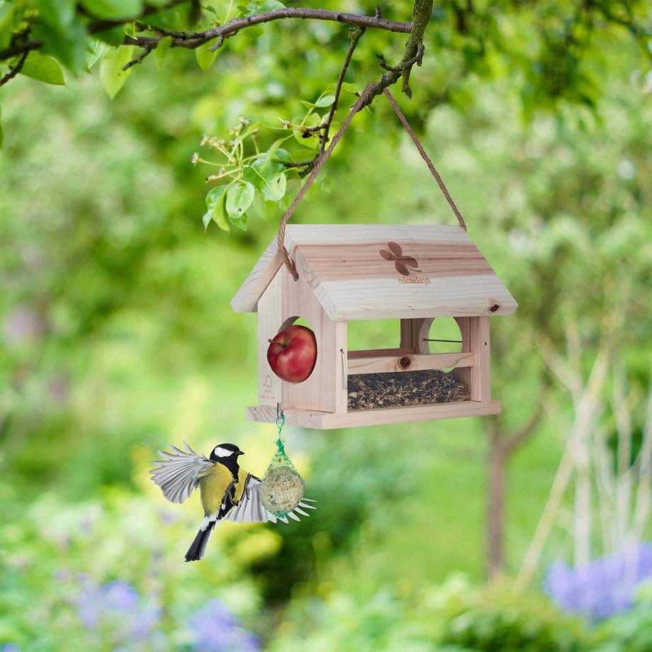 Northio  Mangeoire à oiseaux en bois naturel 