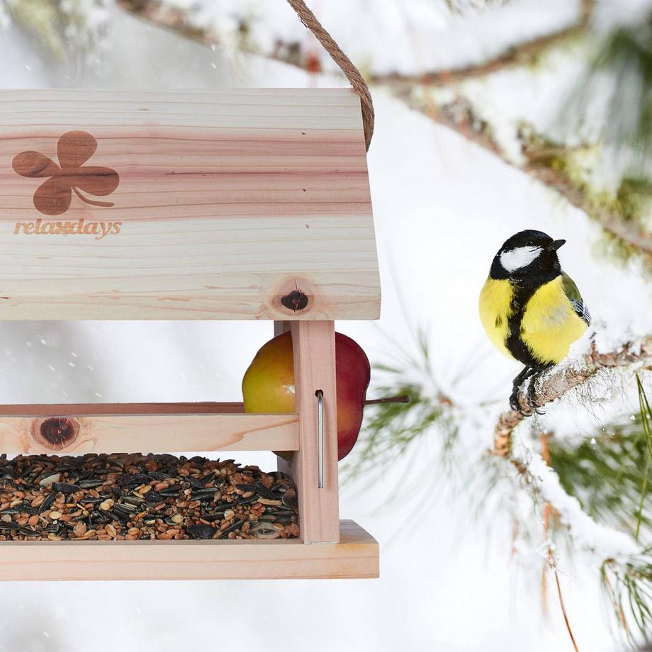 Northio  Mangeoire à oiseaux en bois naturel 