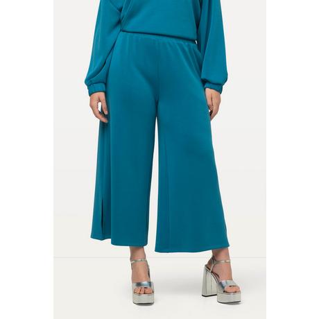 Ulla Popken  Pantalon en molleton de modal mélangé, jambe large et taille élastique 