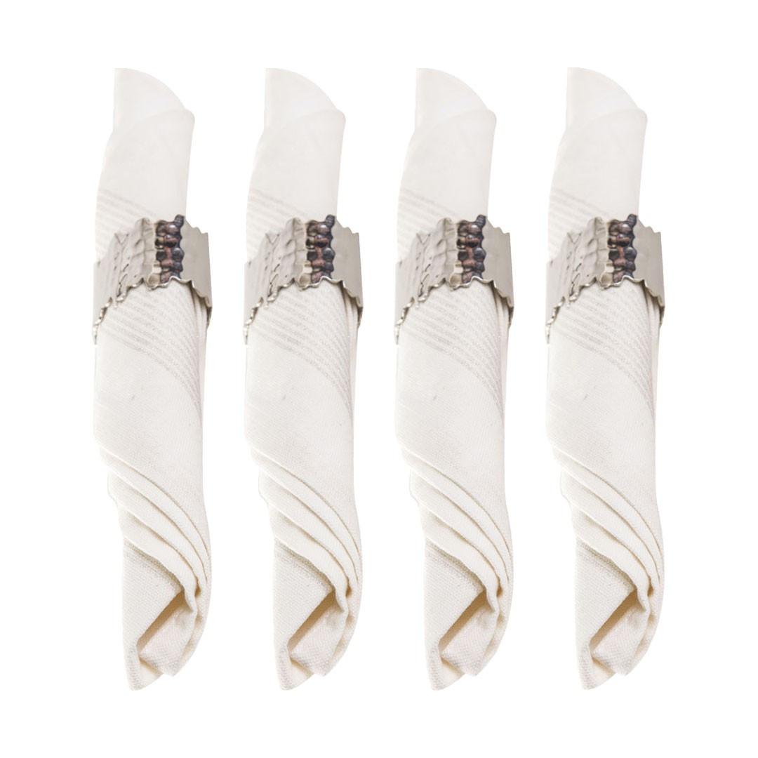 Image of Set Aus 4 Gehämmerten Ovalen Serviettenringen Unisex ONE SIZE