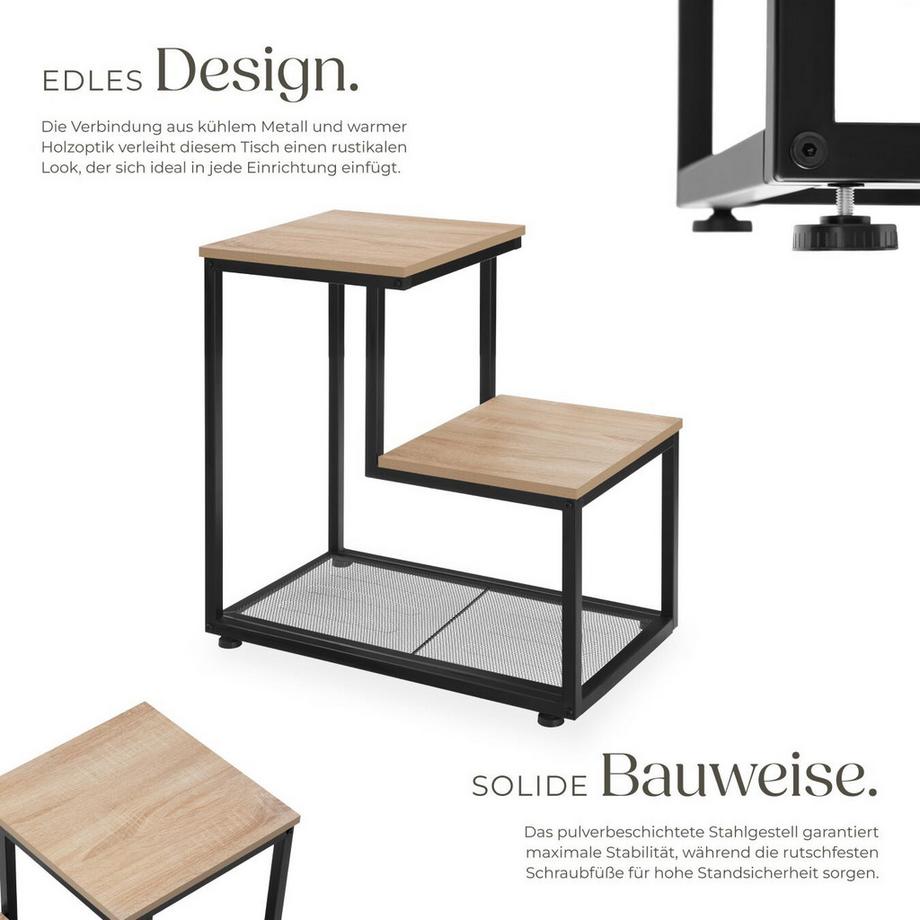 Tectake Table d'appoint HALIFAX style industriel  