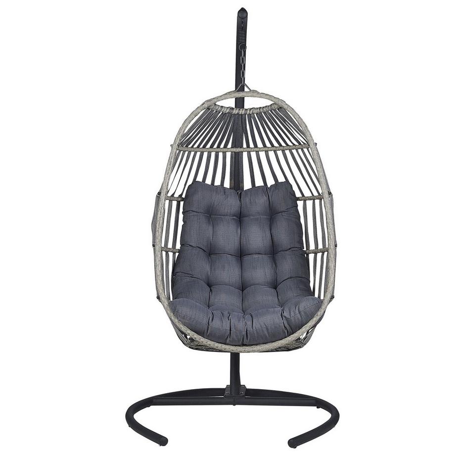 Beliani Fauteuil suspendu avec support en Tissu Boho SESIA  