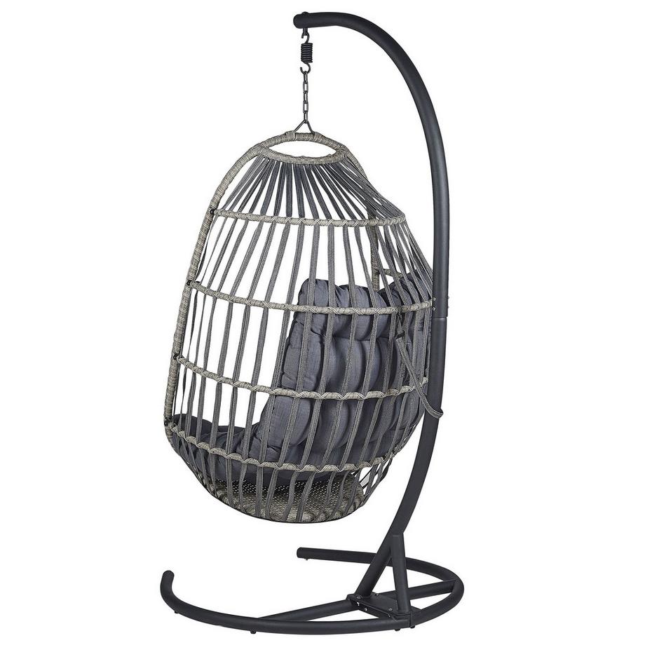 Beliani Fauteuil suspendu avec support en Tissu Boho SESIA  