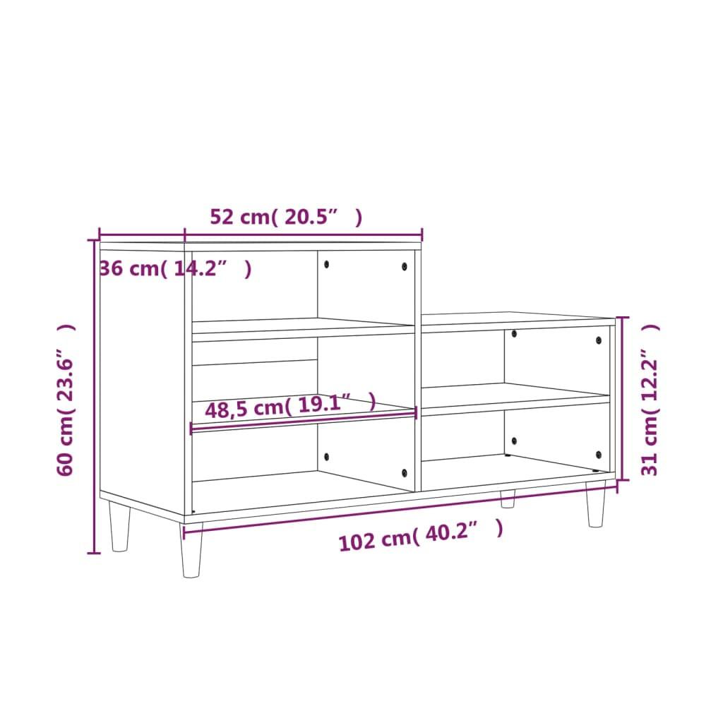 VidaXL Armoire à chaussures bois d'ingénierie  