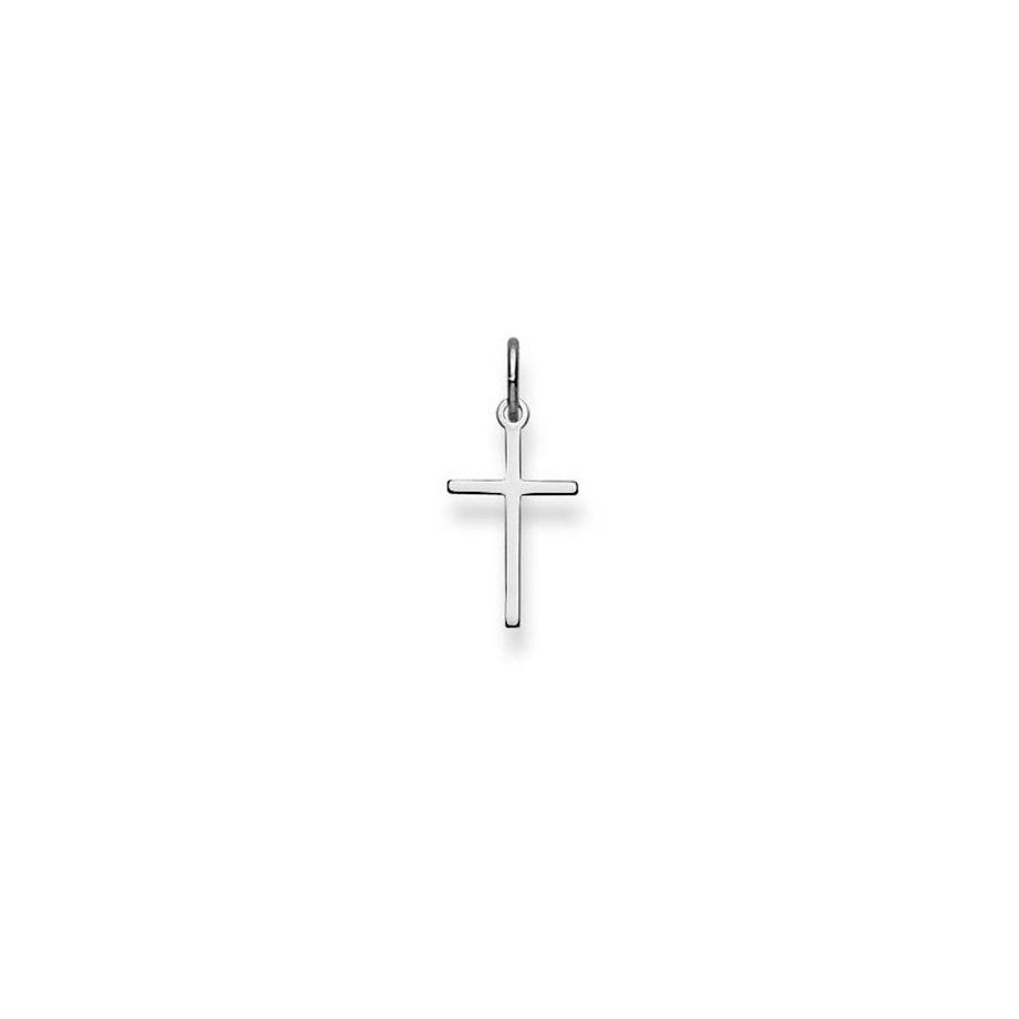 Pendentif croix en or blanc 750, 19x9mm